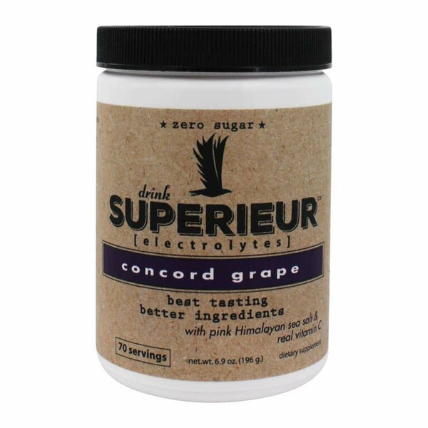 Concord Grape Electrolyte Powder 6.9 oz - with Pink Himalayan Salt & Real Vitamin C - Drink Superieur Electrolytes