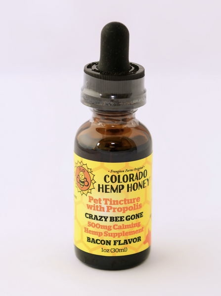 CRAZY BEE GONE HEMP PET TINCTURE WITH PROPOLIS BACON FLAVOR (COLORADO HEMP HONEY)