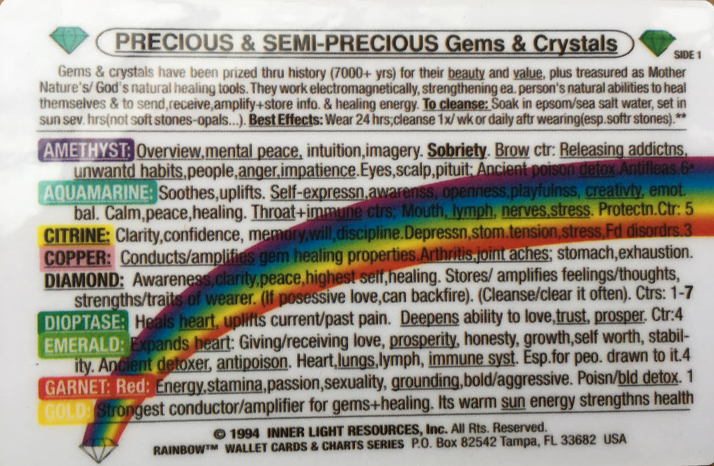 Precious & Semi- Precious Gems & Crystals card #1 of 3