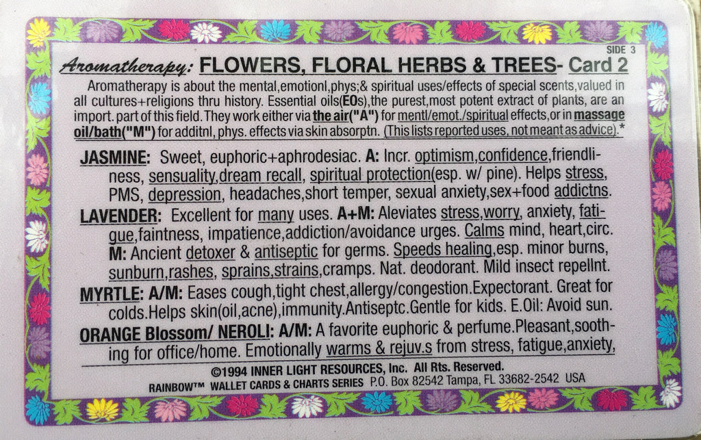 Aromatherapy: Flowers, Floral Herbs & Trees Card #2 of 3 set