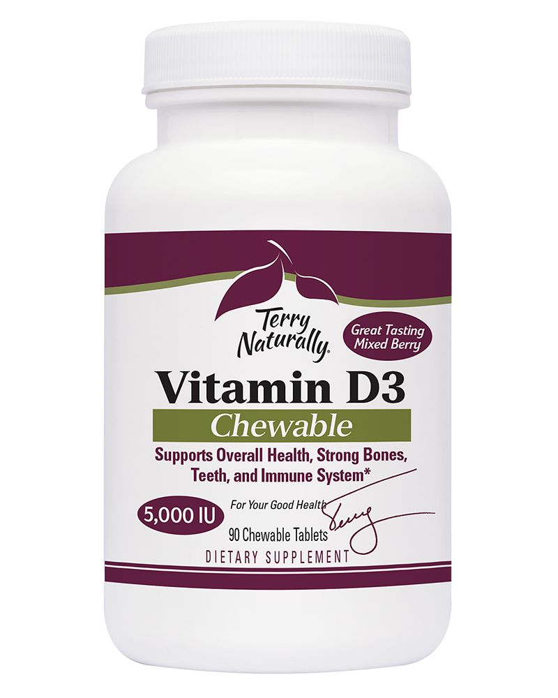 VITAMIN D3 5,000 IU CHEWABLES - 90 TABS - Terry Naturally