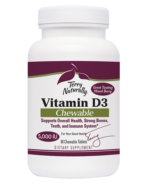 VITAMIN D3 5,000 IU CHEWABLES - 90 TABS - Terry Naturally