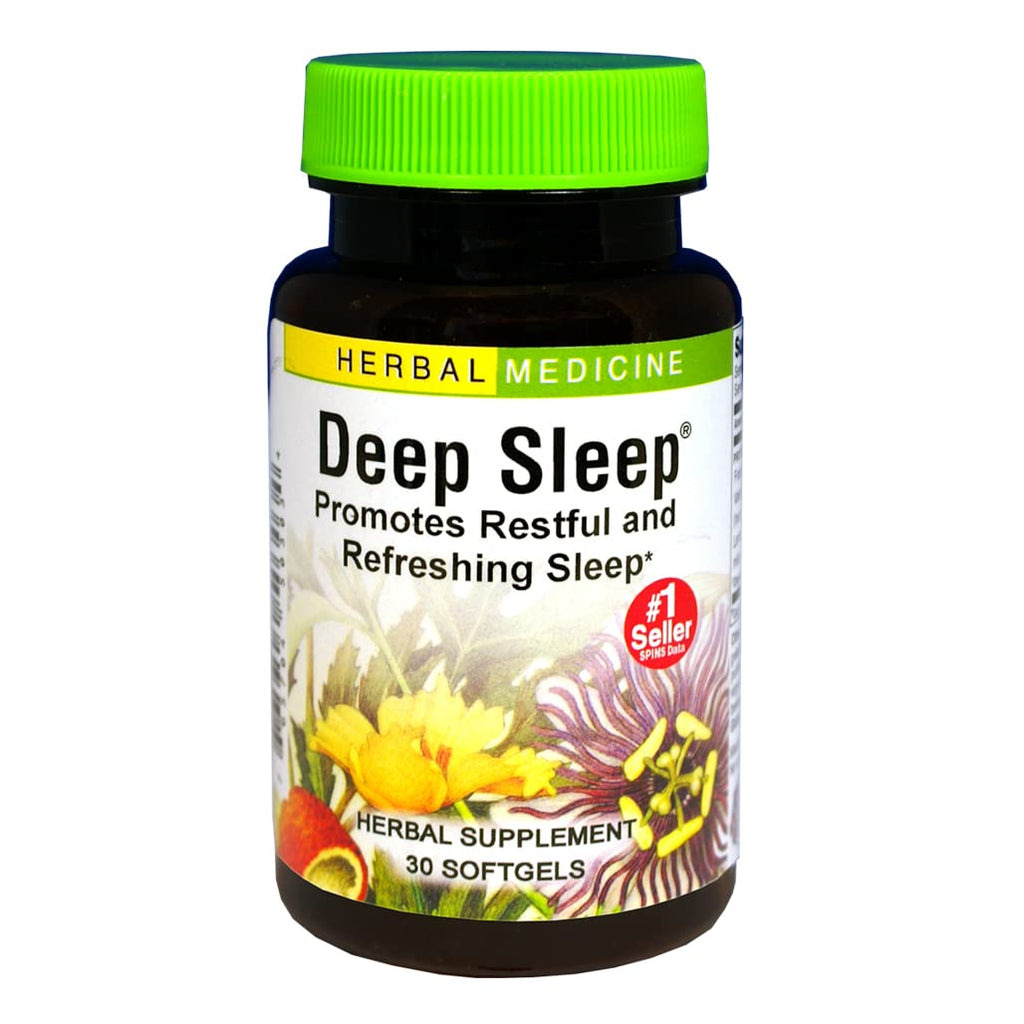 Deep Sleep 30 softgels - Promotes Restful & Refreshing Sleep - Herbs Etc