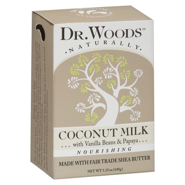 Coconut Milk Soap bar 5.25 oz - Vanilla Bean & Papaya - Dr. Woods
