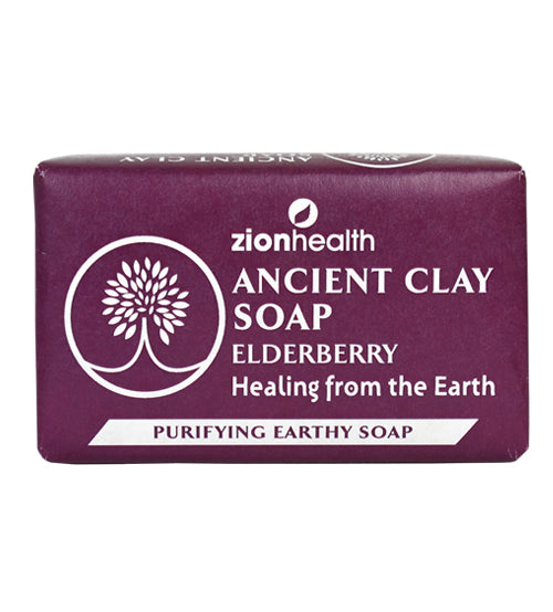 Ancient Clay Soap 6 oz Bar - Elderberry - Zion Health