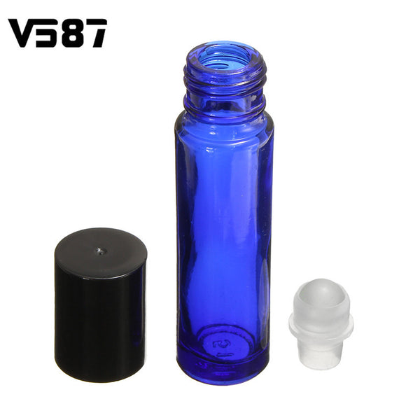 Empty Blue Glass Roll On 10ml