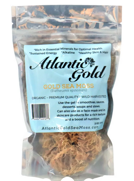 Gold Sea Moss Raw 2oz bag - Organically Grown St. Lucia Sea Moss - Atlantic Gold Sea Moss