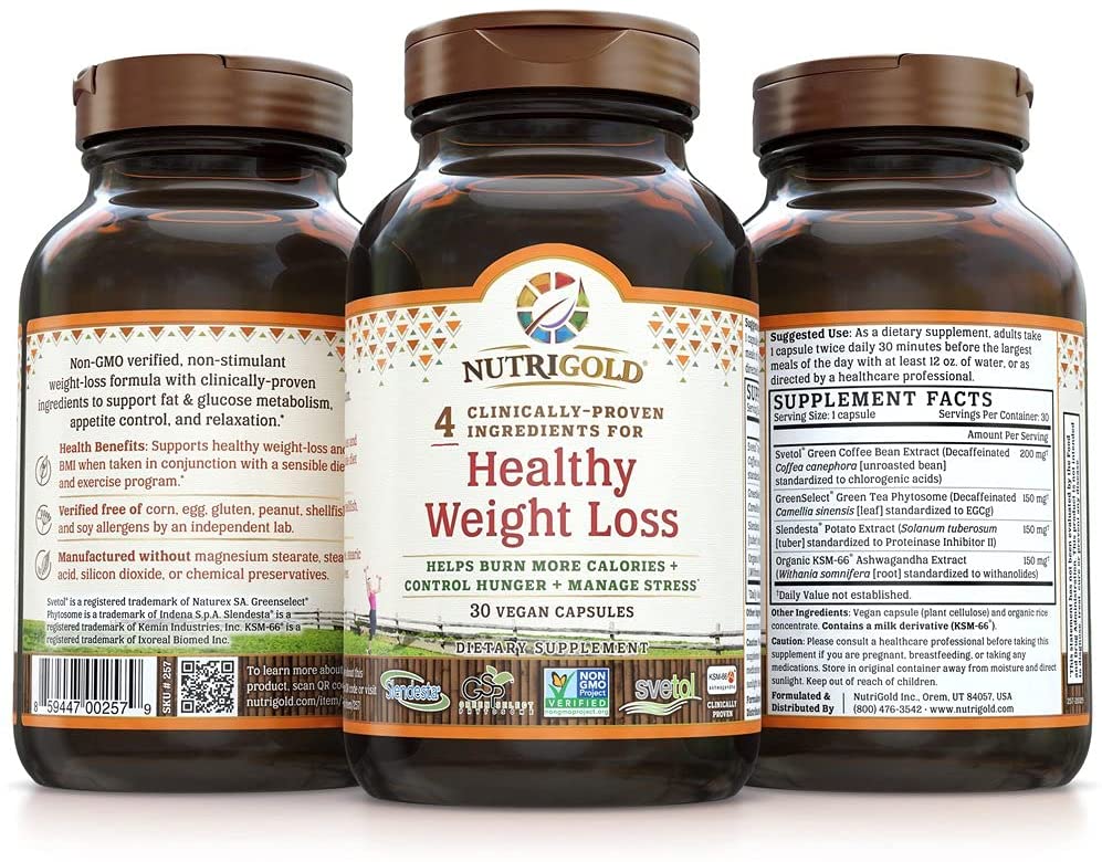 Healthy Weight Loss  - 30 vegan capsules - Nutrigold