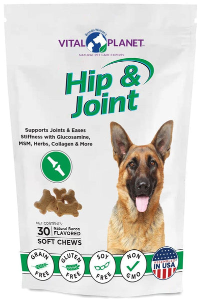 HIP & JOINT FOR DOGS - 30 Bacon Flavored Soft Chews - VITAL PLANET