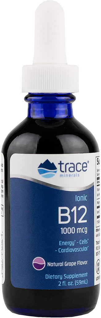 Ionic B12 Grape Flavor 2 oz dropper bottle - Trace Minerals