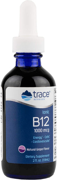 Ionic B12 Grape Flavor 2 oz dropper bottle - Trace Minerals