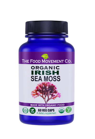 Organic Irish Sea Moss - 60 Vegan Capsules - The Food Movement Co.