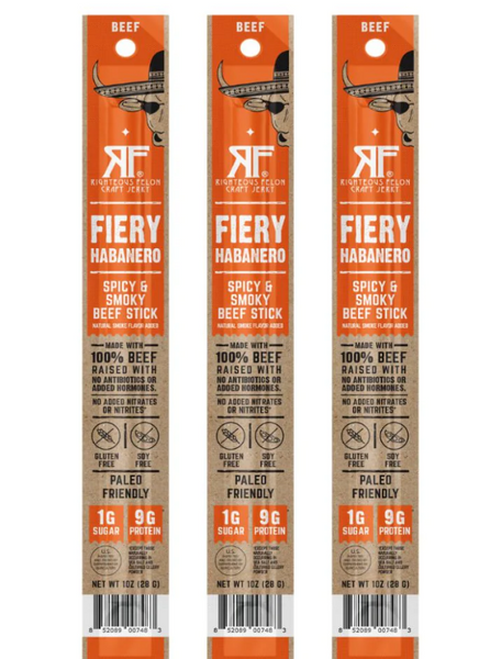Spicy & Smokey Beef Stick - Fiery Habanero Jerky - Righteous Felon