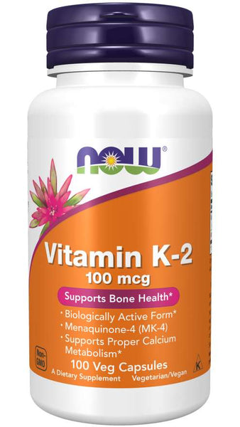 Vitamin K-2 100mcg - 100 Vegetarian Capsules - NOW Foods