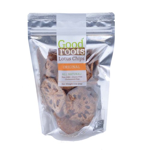 Lotus Root Chips 2 oz - Orignal Flavor with Sea Salt - Good Roots