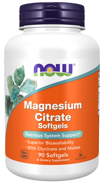 Magnesium Citrate 90 softgels - Nervous System Support - NOW Foods