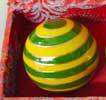 Spiral Green Yellow (Hollow) Chinese Exercise Balls 1 Ball (75mm)