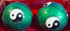 Yin Yang 6 Green Chinese Exercise Balls (40mm)