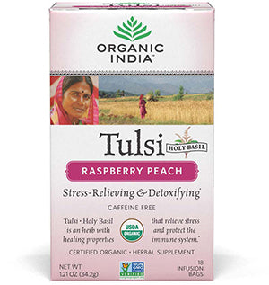 ORGANIC TULSI TEA - RASPBERRY PEACH (ORGANIC INDIA) 18 ct