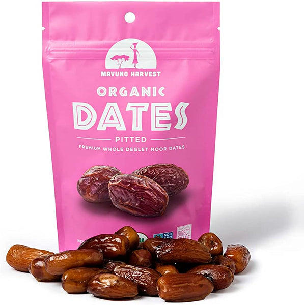 Organic Pitted Dates 4oz Resealable Bag - Premium Whole Deglet Noor Dates - Mavuno Harvest
