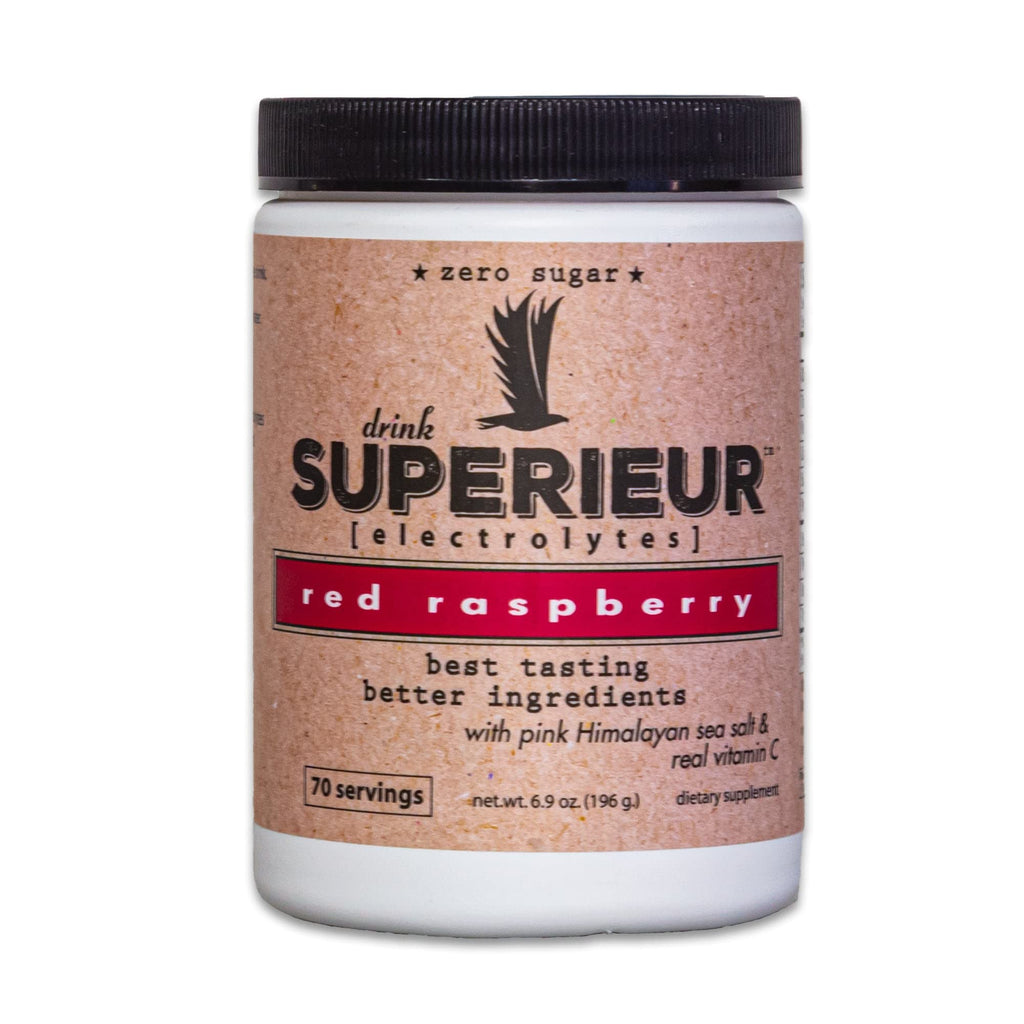 Red Raspberry Electrolyte Powder 6.9 oz - with Pink Himalayan Salt & Real Vitamin C - Drink Superieur Electrolytes