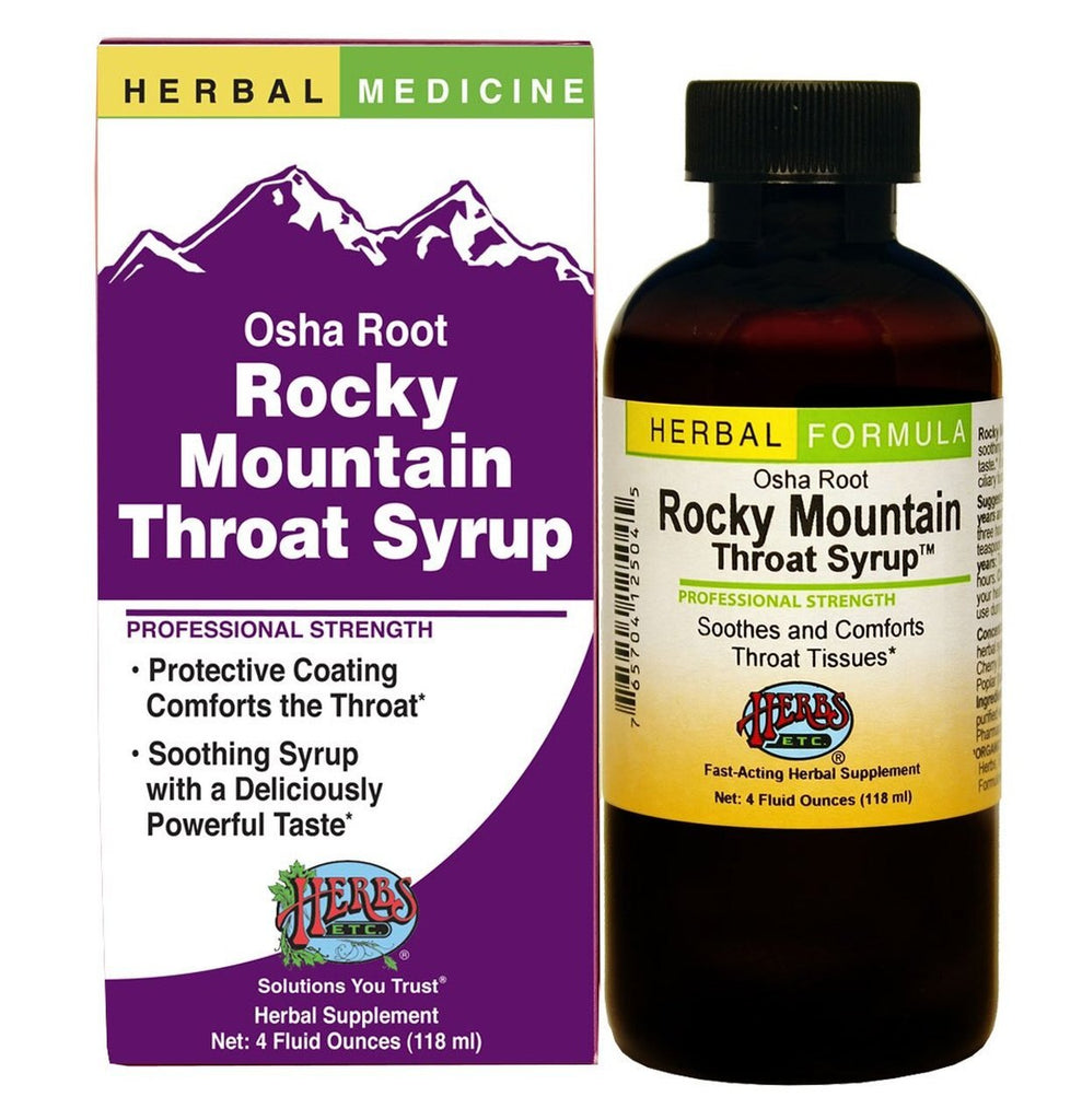 Rocky Mountain Throat Syrup - Osha Root Cough Syrup 4oz - Herbs Etc