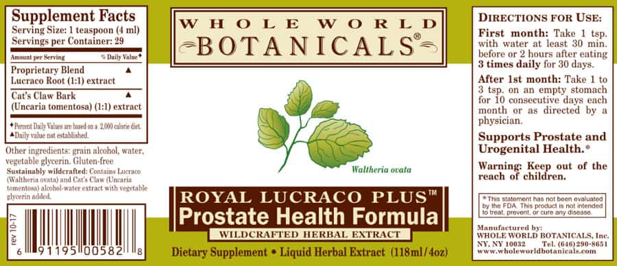 Royal Lucraco 4oz Herbal Extract - Prostate Health Support - Whole World Botanicals