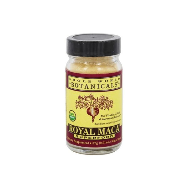 Royal Maca Powder 57g glass jar - Wildcrafted, Certified Organic, Indigenous Owned - Whole World Botanicals