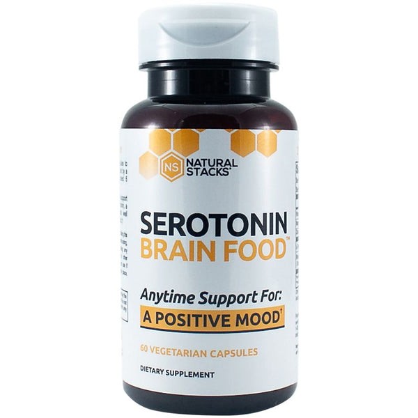 Serotonin Brain Food 60 vegetarian capsules - Positive Mood - Natural Stacks