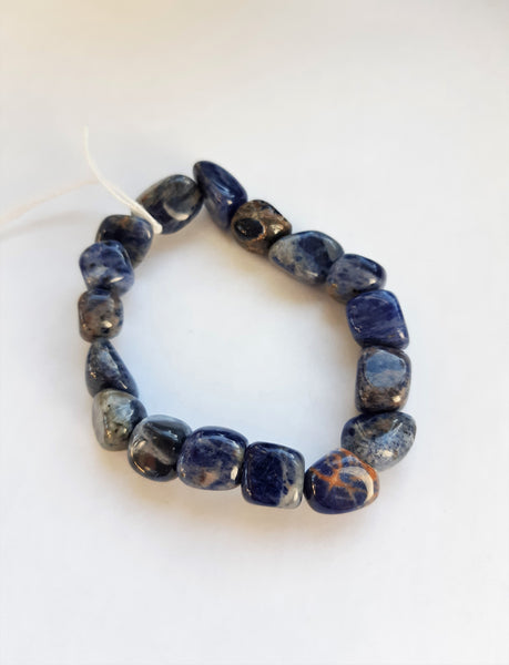 Tumbled Stone Bracelet - Sodalite - Natural Semiprecious stone jewelry