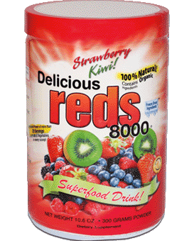 Delicious Reds 8000 - Strawberry/Kiwi flavor 10.6 oz - Greens World