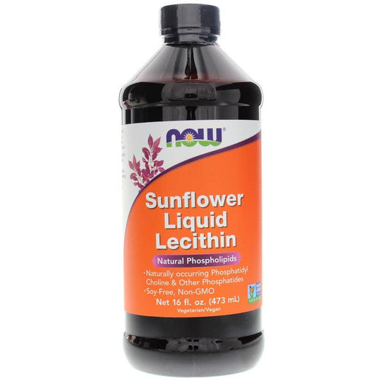 Sunflower Liquid Lecithin - Natural Phospholipids 16 fluid oz - Now Real Foods