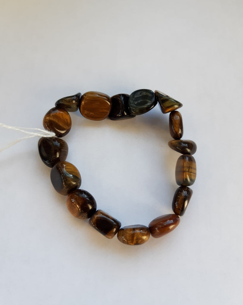 Tumbled Stone Bracelet - Tiger Eye - Natural Semiprecious stone jewelry