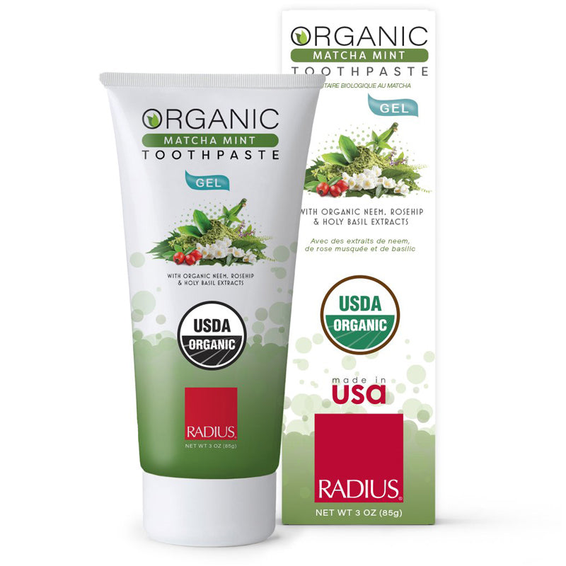 Organic Toothpaste Gel - Matcha Mint 3 oz - Radius