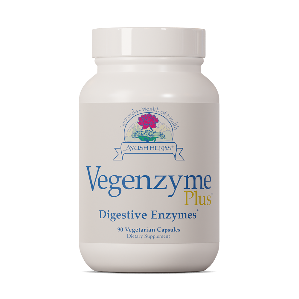 Vegenzyme Plus 90 Vegetarian caplets - Digestive Enzymes - Ayush Herbs