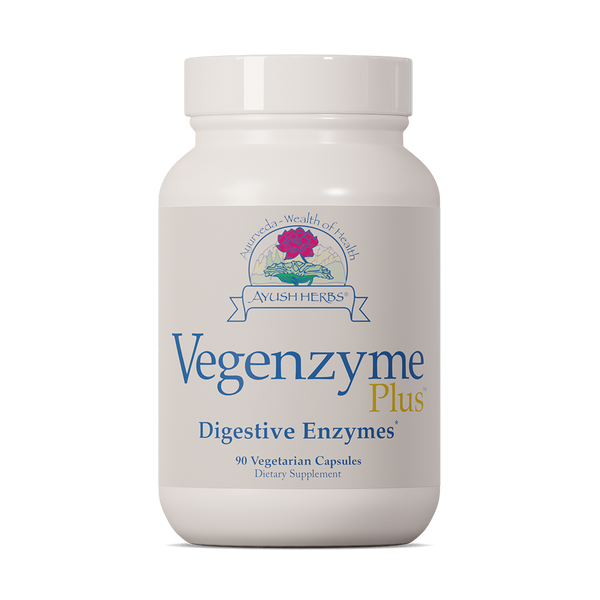 Vegenzyme Plus 90 Vegetarian caplets - Digestive Enzymes - Ayush Herbs