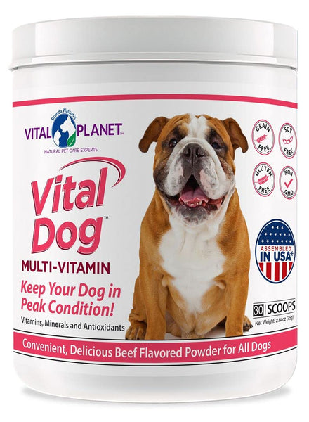 Vital Dog Daily Multivitamin - 2.64oz Natural Beef Flavored Powder - Vital Planet