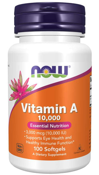 Vitamin A 10,000 IU - 100 SOFTGELS - NOW Foods